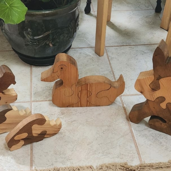 Handmade Wooden Duck Puzzle Toy - Picture 2 of 3